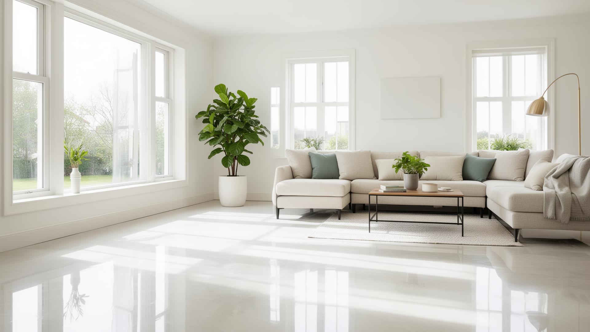 Freshly cleaned modern living room in a Dallas home